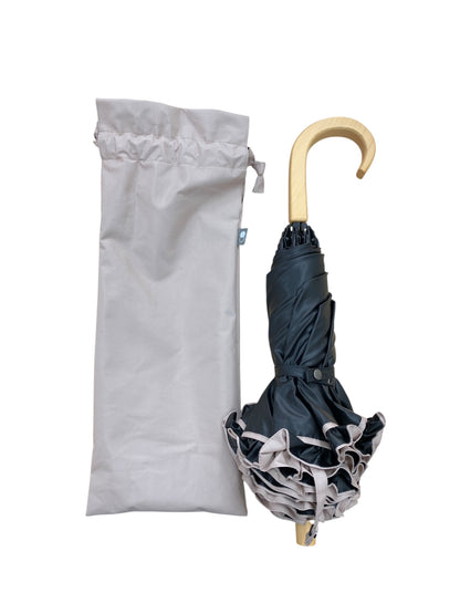 サンバリア100 りたたみ日傘 2段折 フリル 晴雨兼用傘 ピンク IT4VE0D571X4