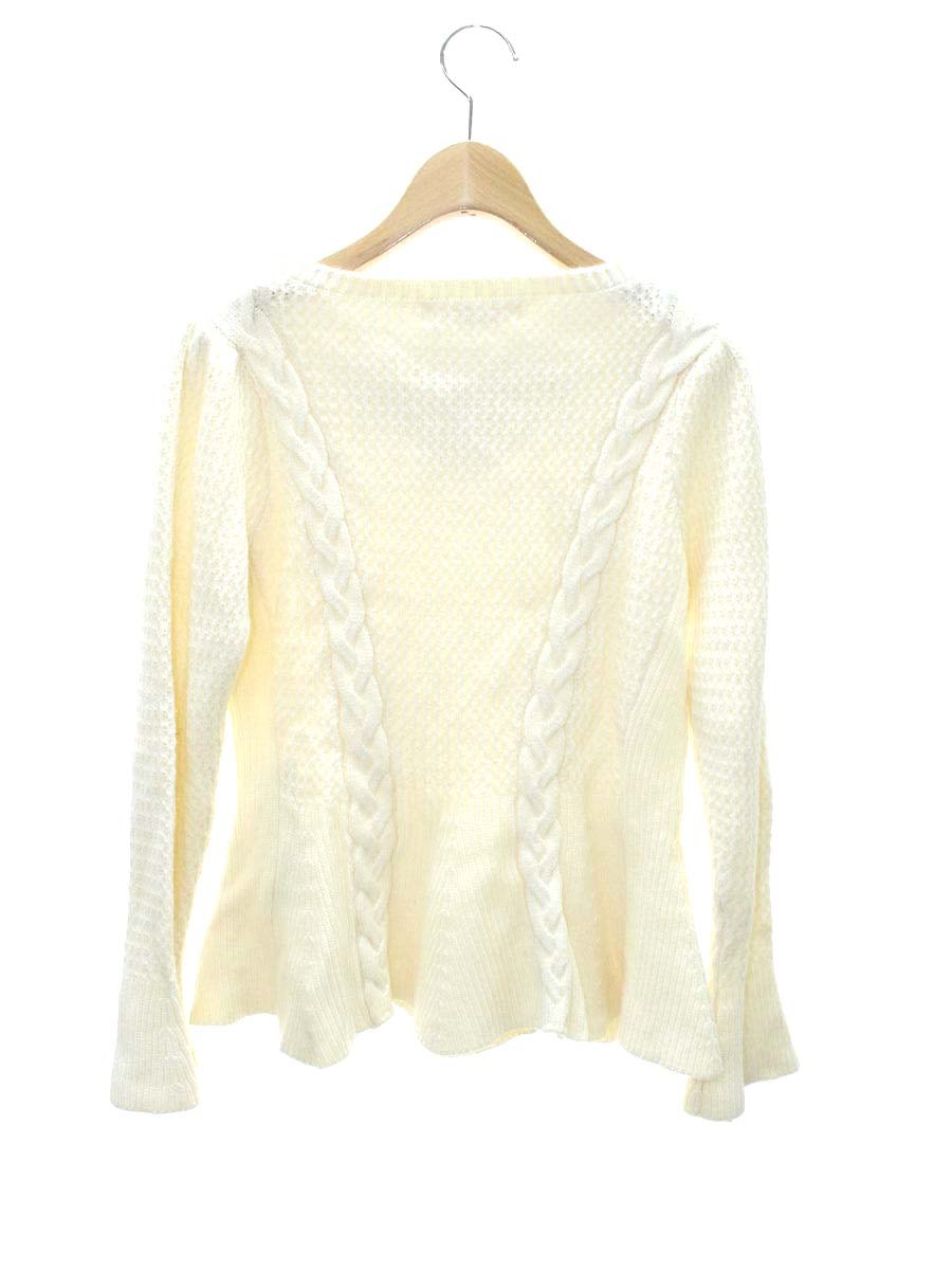 スーパービューティー セーター 40 アイボリー 編み込み バラ 刺繍 IT5PFK1SN0VE