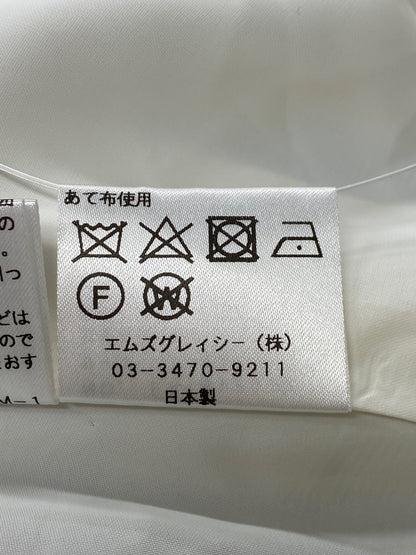 エムズグレイシー 817317 スカート 38 ホワイト リボンモチーフ タックフレア IT7GWWWS32YS