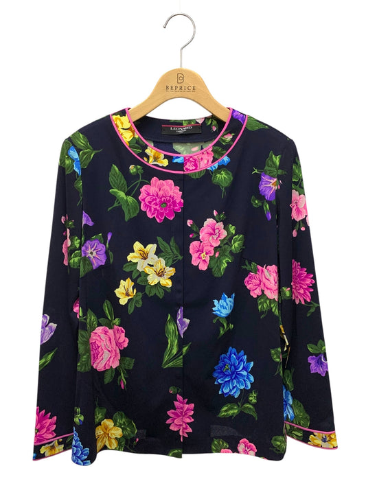 レオナールファッション 0189203 カーディガン LL ネイビー フラワーモチーフ ITMGKOBXQWRK 【SALE】