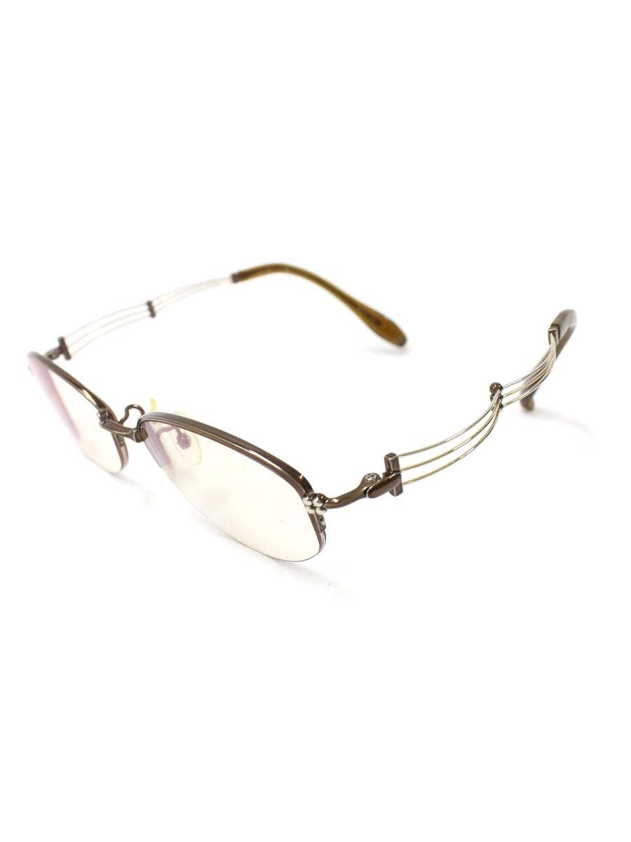 ラインアートシャルマン XL1008 メガネ ブラウン メタルフレーム ハーフリム オーバル ITYE9KXVO4YC