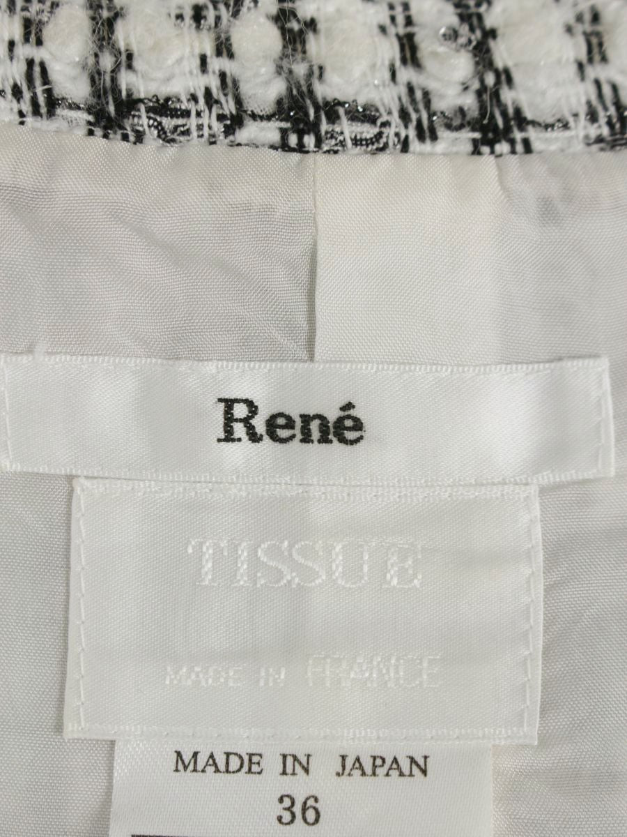 ルネ 6736430 ワンピース 36 ブラック/ホワイト TISSUE ツイード