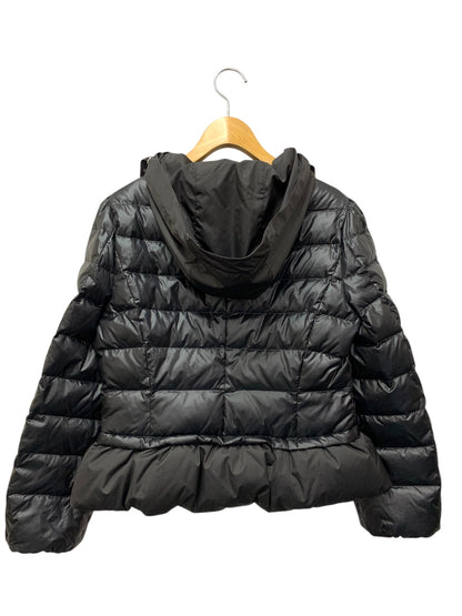 エムズグレイシー 019509 コンパクトダウンジャケット 38 ブラック フラワージップ フリル ハートワッペン フード ITODGMDKM2EV