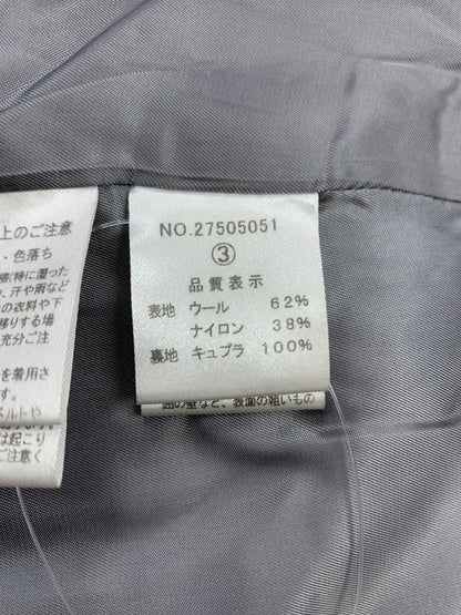 エリザ 27505051 ノーカラーコート 3 グレー ウール IT5UESSQZ0E2 【SALE】