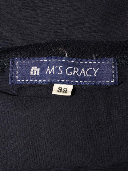 エムズグレイシー 225318 Tシャツ カットソー 38 ネイビー チュールフリンジ IT92NBUA8UWC