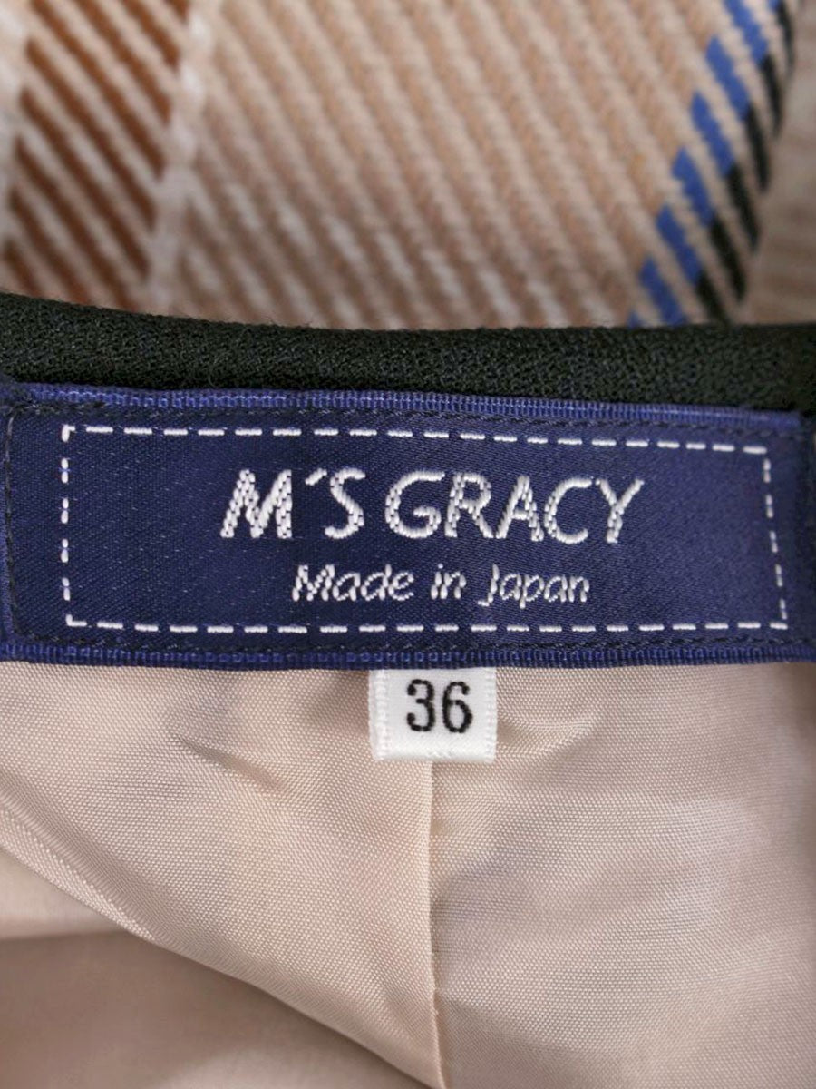 エムズグレイシー 917529 スカート 36 ベージュ ウール フレア ITLR3U9WBF66