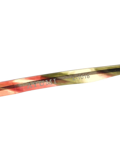 歩 L-1018 メガネ ブラウン/マルチカラー セルロイド セルフレーム フルリム オーバル（楕円） ITN2T2RSCV08