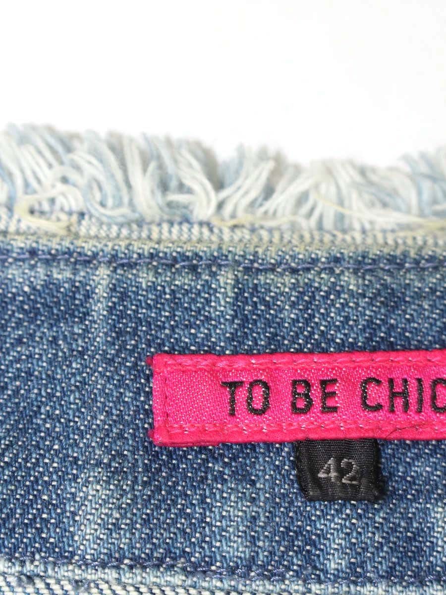 トゥービーシック W5E05-106-24 デニムジャケット 42 ブルー ビジュー ITH7ARU2R7ZU