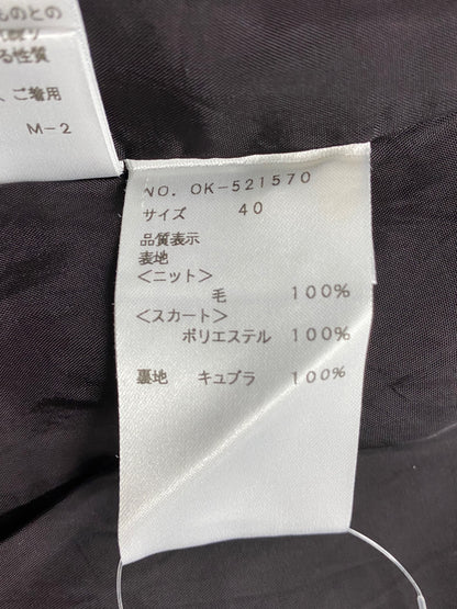 エムズグレイシー 521570 ワンピース 40 ブラウン 切替 ニット チェック柄 ITPUADHY12M8