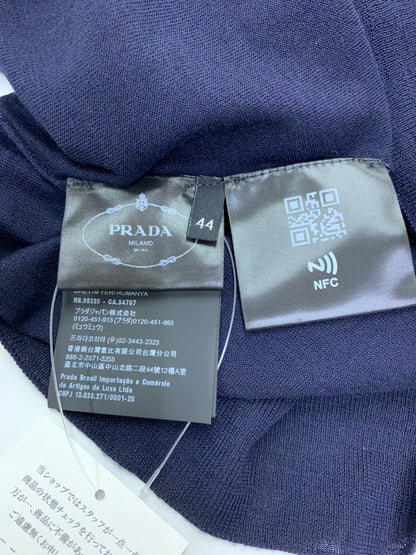 プラダ PRADA 襟取り外し 2WAY ニット 44 ネイビー バージンウール 2024SS ITAFW3NSWMRC