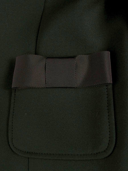 エムズグレイシー ジャケット 114101 カメリア ダブルジップ リボン 40 ブラック ITGG4ODHQB7S