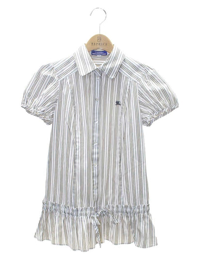 バーバリーブルーレーベル FEF41-524-01 シャツ 36 ホワイト/ベージュ ストライプ リボン IT81SY4V8P45