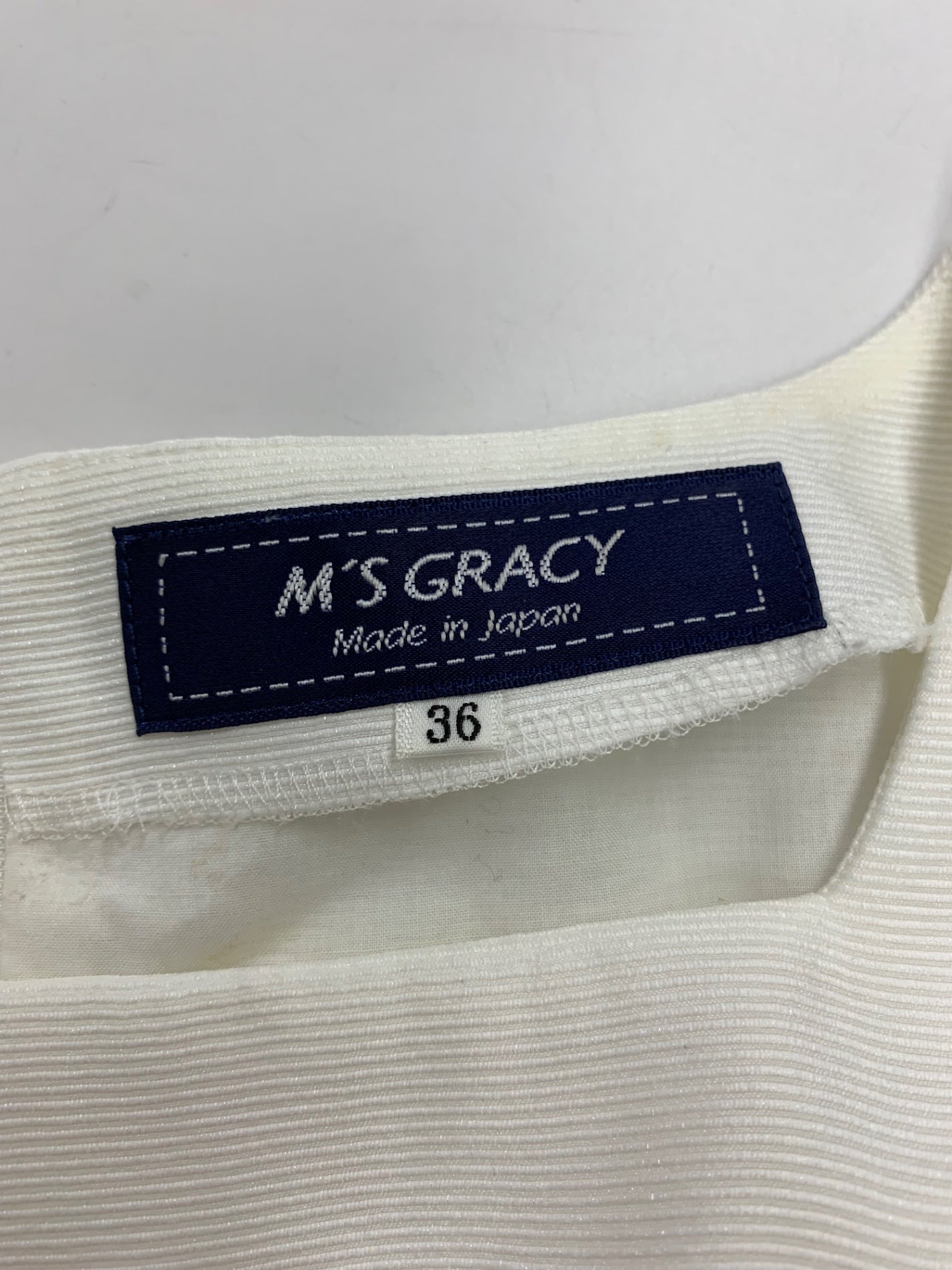 エムズグレイシー Garden Flower Dress 811344 ワンピース 36 ホワイト リボン 花柄 ITBAGN7A040C