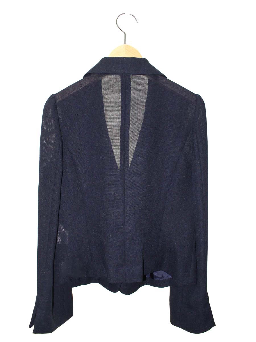 エムズグレイシー 814325 ジャケット 38 ネイビー 薄手 カメリアボタン IT35PU23MBLU