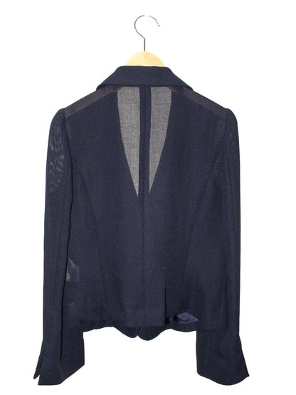 エムズグレイシー 814325 ジャケット 38 ネイビー 薄手 カメリアボタン IT35PU23MBLU