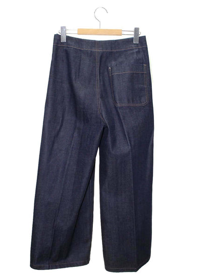 エスマックスマーラ 918601936 デニムパンツ 38 ネイビー  ワイド センタープレス IT6YFE1WA0WN