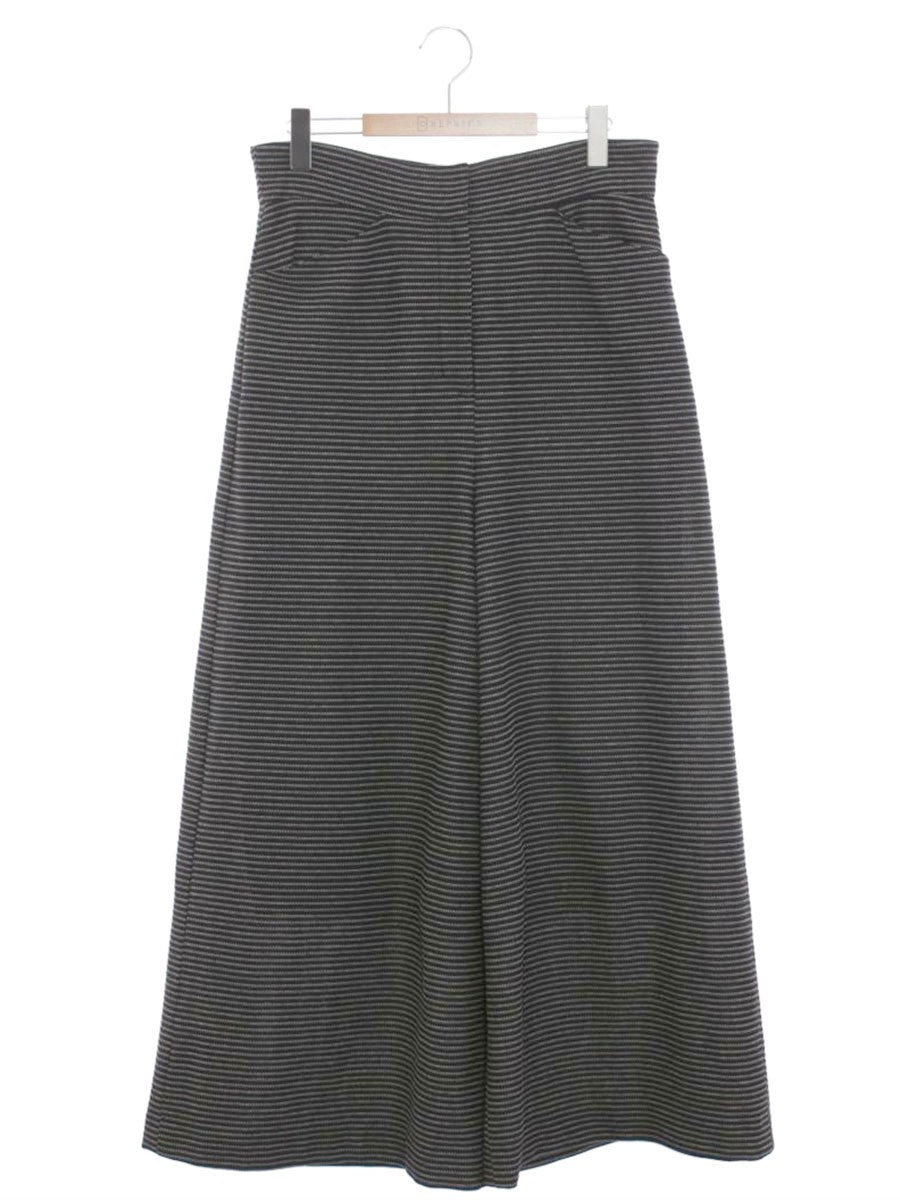 エムズグレイシー 316301 パンツ 42 ブラック ワイド ボーダー ITCDIP2P1LZ0