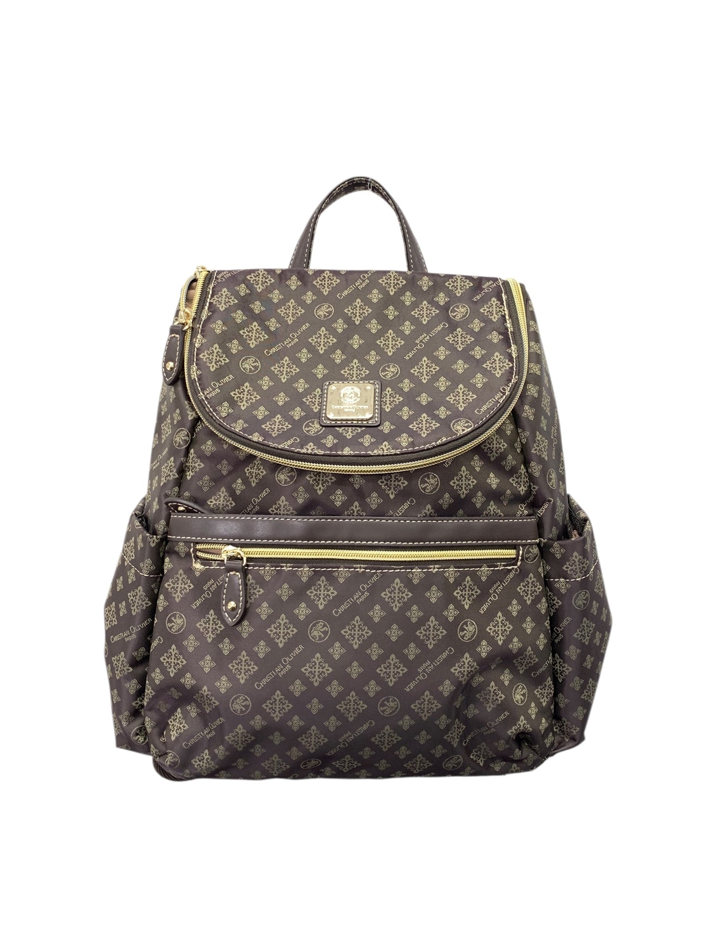 クリスチャンオリビエ リュック ブラウン サイドジップ ITIZHNEGRVIC