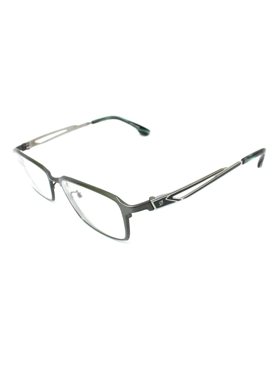 デュポン DP1050 メガネ メタルグレー/グリーン コンビフレーム フルリム スクエア ITBFMC6UKHW8