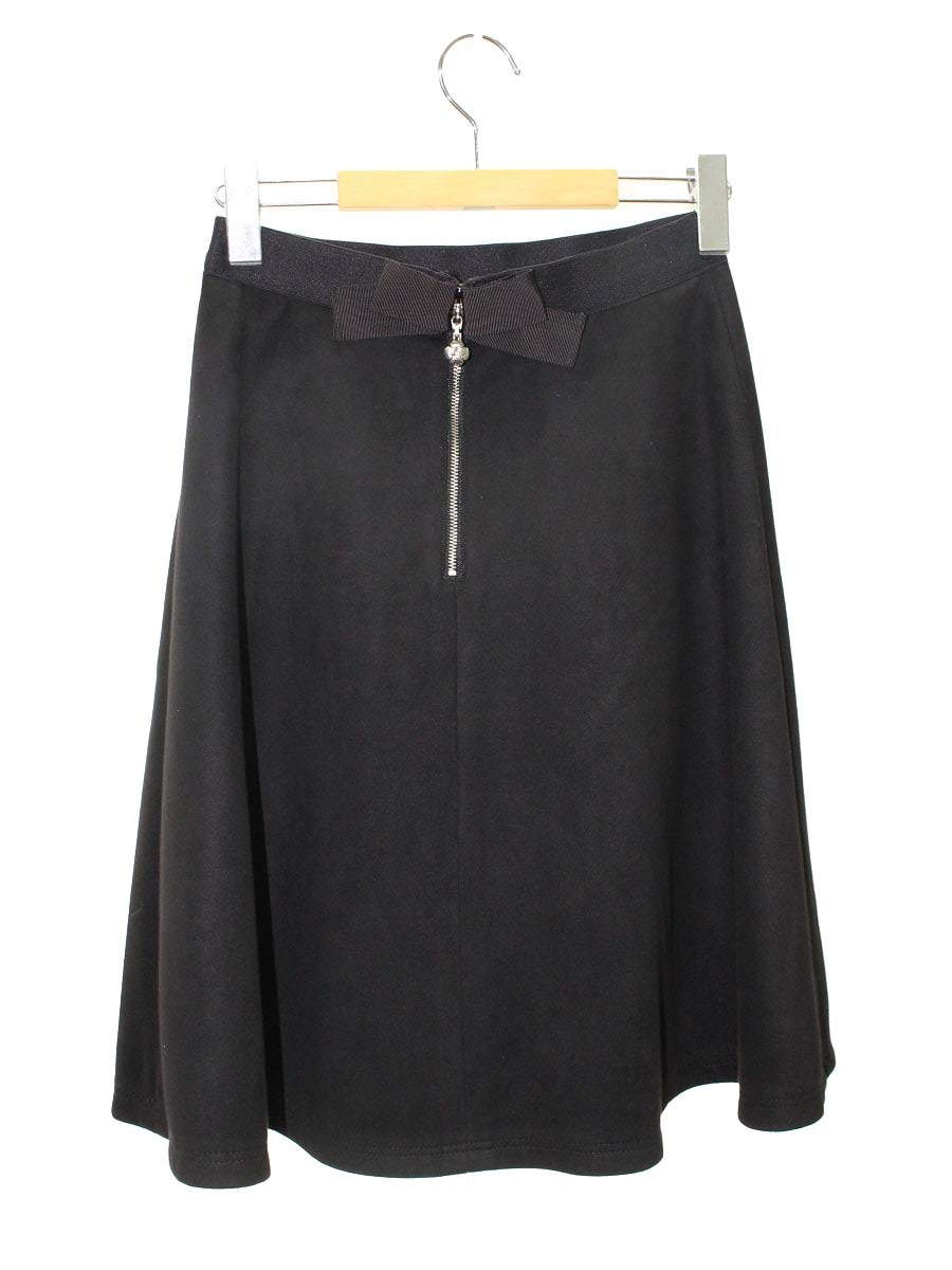 エムズグレイシー Suede Skirt 817562 スカート 36 ブラック フレア IT120RQCW9H0