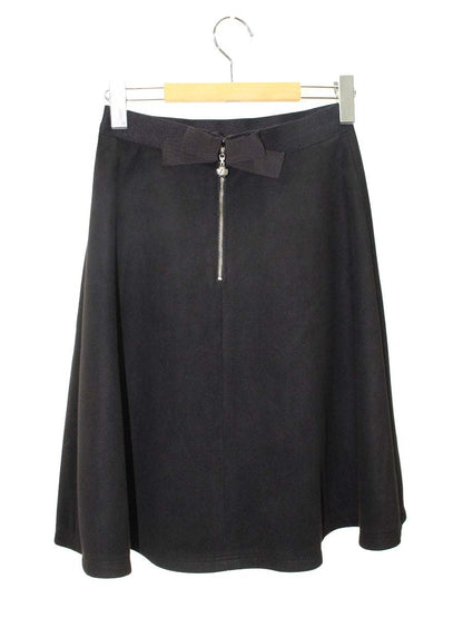 エムズグレイシー Suede Skirt 817562 スカート 36 ブラック フレア IT120RQCW9H0