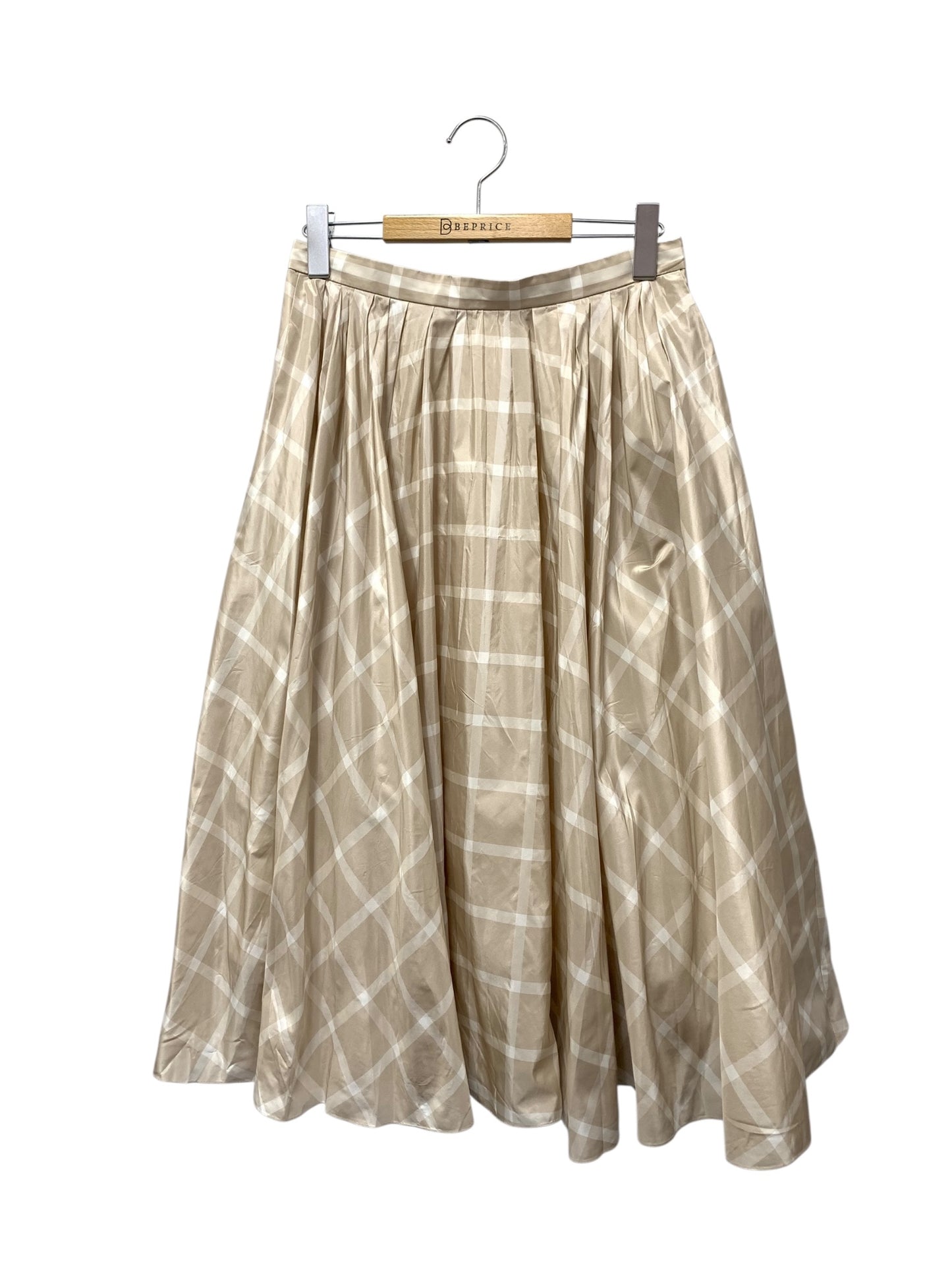 フォクシーブティック Diana ダイアナ 45197 スカート 40 ベージュ チェック柄 ITC2ZRNK6YUI