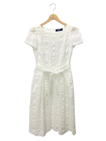 エムズグレイシー 411341 ワンピース 38 ホワイト シアー チェック 格子柄 ITLU90WKCW6P