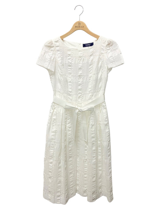 エムズグレイシー 411341 ワンピース 38 ホワイト シアー チェック 格子柄 ITLU90WKCW6P