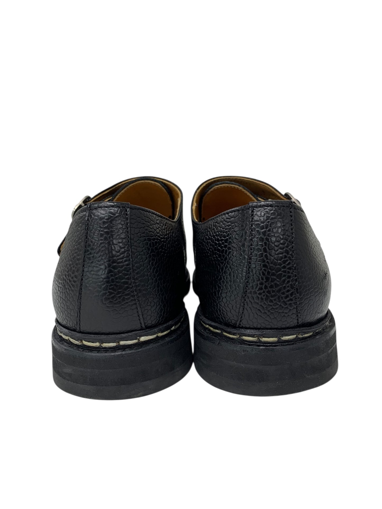 バーウィック1707 3069 ローファー 7 ブラック ダブルモンクストラップ ITE39PFHE2ZG