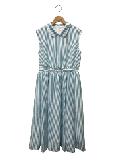 ルネ Dress 5626190 38 ブルー ドット×ストライプ ノースリーブワンピース ITFQCQ731EUW