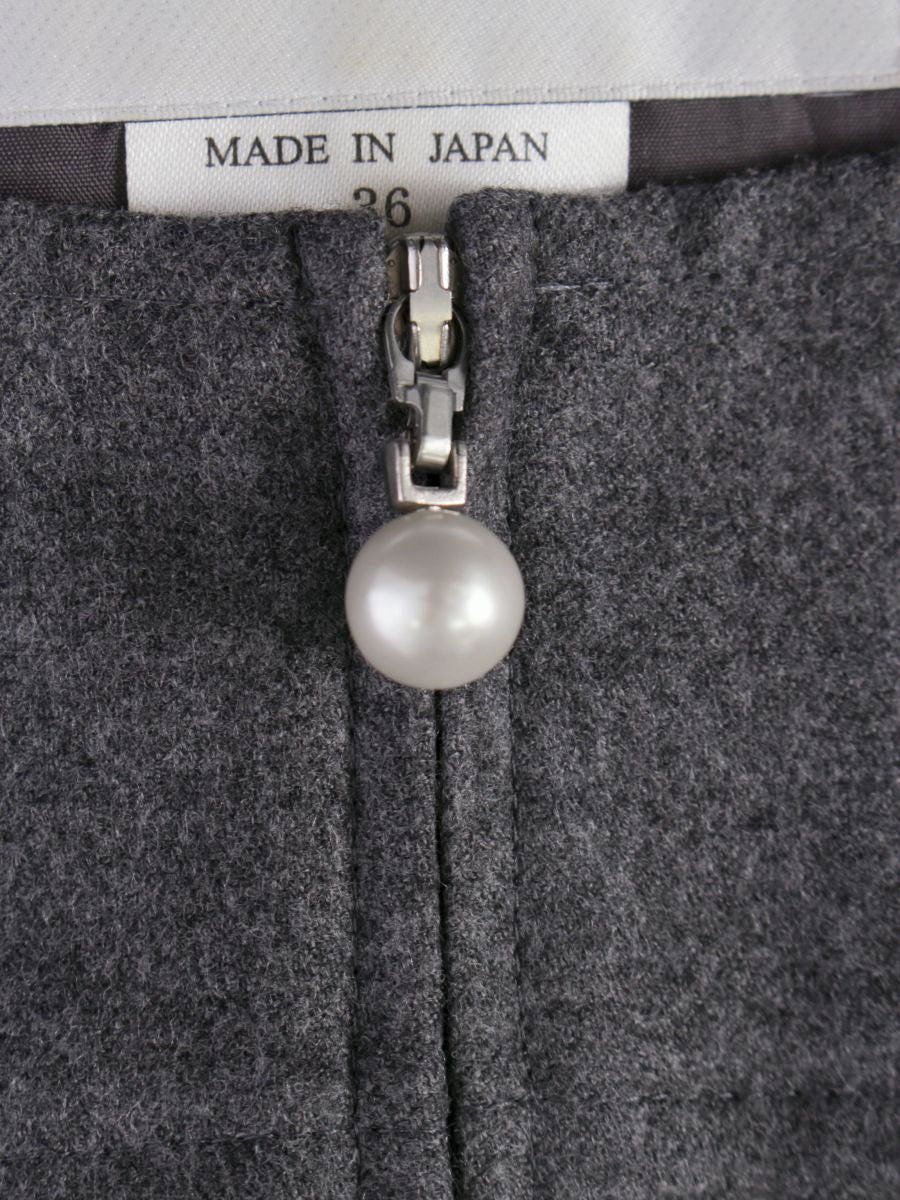 ルネ 6046090 ワンピース 36 グレー フロントジップ ウール混 ITWD3XAH9TZS