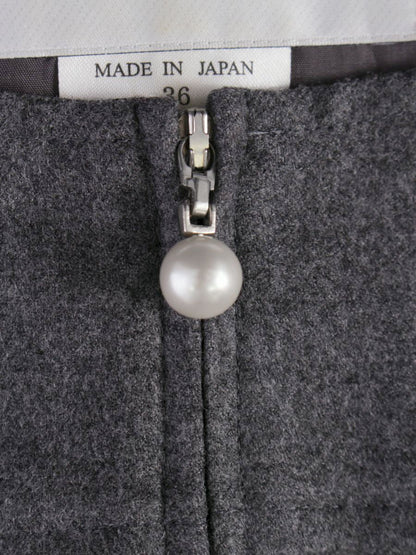 ルネ 6046090 ワンピース 36 グレー フロントジップ ウール混 ITWD3XAH9TZS