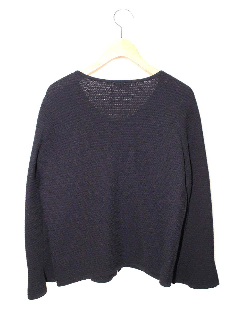 トゥービーシック W5F07-120-09 ジップカーディガン 3 ブラック フリル IT2GQFN6N3UW