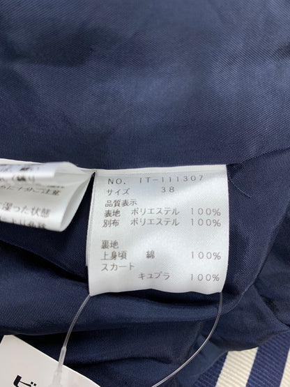 エムズグレイシー 111307 ワンピース 38 ネイビー マリンチェックワンピース IT6DGZWOBOD3