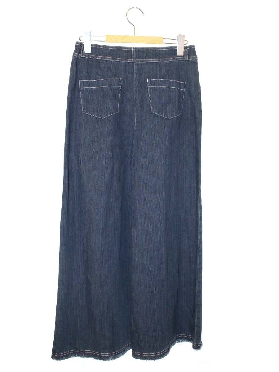 エムズグレイシー Wide Denim Pants 816505 デニムパンツ 38 ネイビー リボン ITT2THBEF4W0