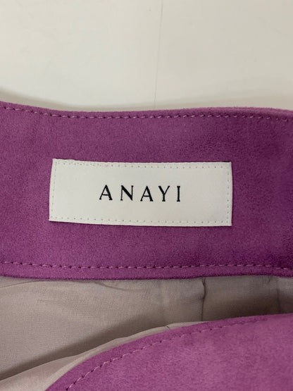 アナイ 101827-11-420-51-360 スカート 36 パープル スエード ITLTA0OS2UA8