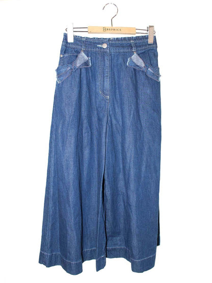 エムズグレイシー Denim Wide Pants 016305 デニムパンツ 36 ブルー リボン ITECIXZV8MFF