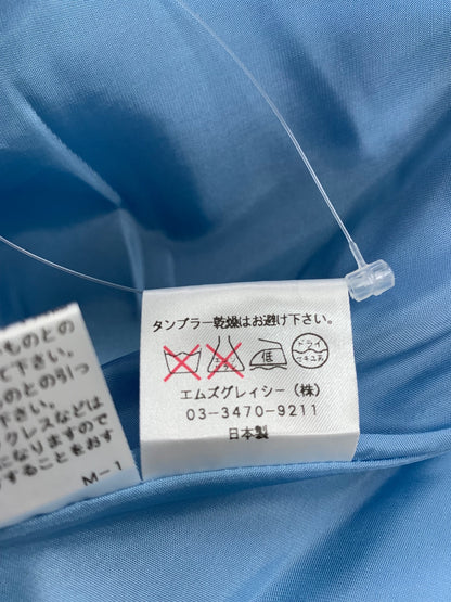 エムズグレイシー 529513 コート 38 ブルー ダブルジップ フラワー ノーカラー ITDGWC5TGGHY