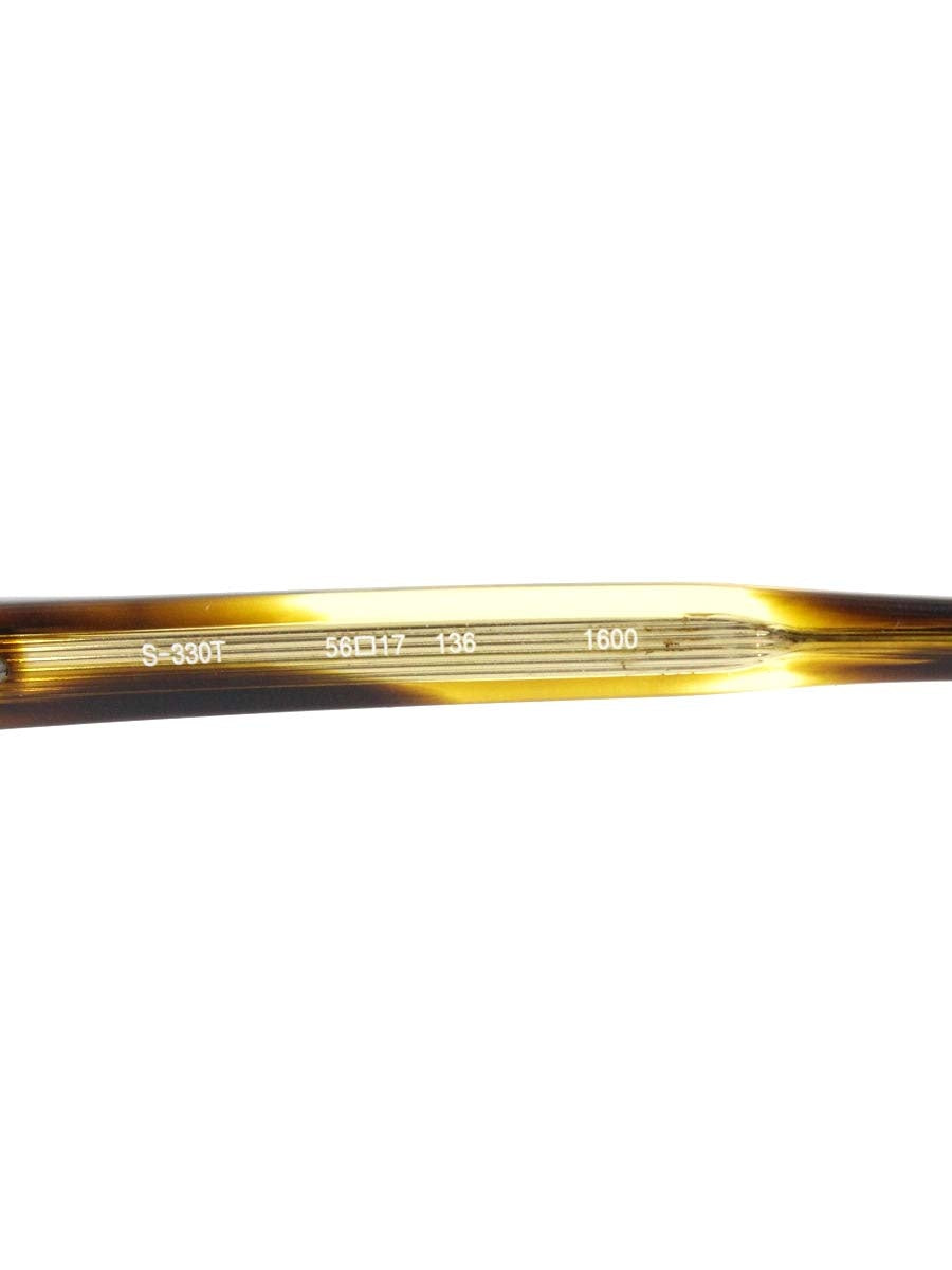 フォーナインズ S-330T メガネ ホワイトゴールド×イエローササ コンビフレーム ハーフリム スクエア IT73HFMQMH7W