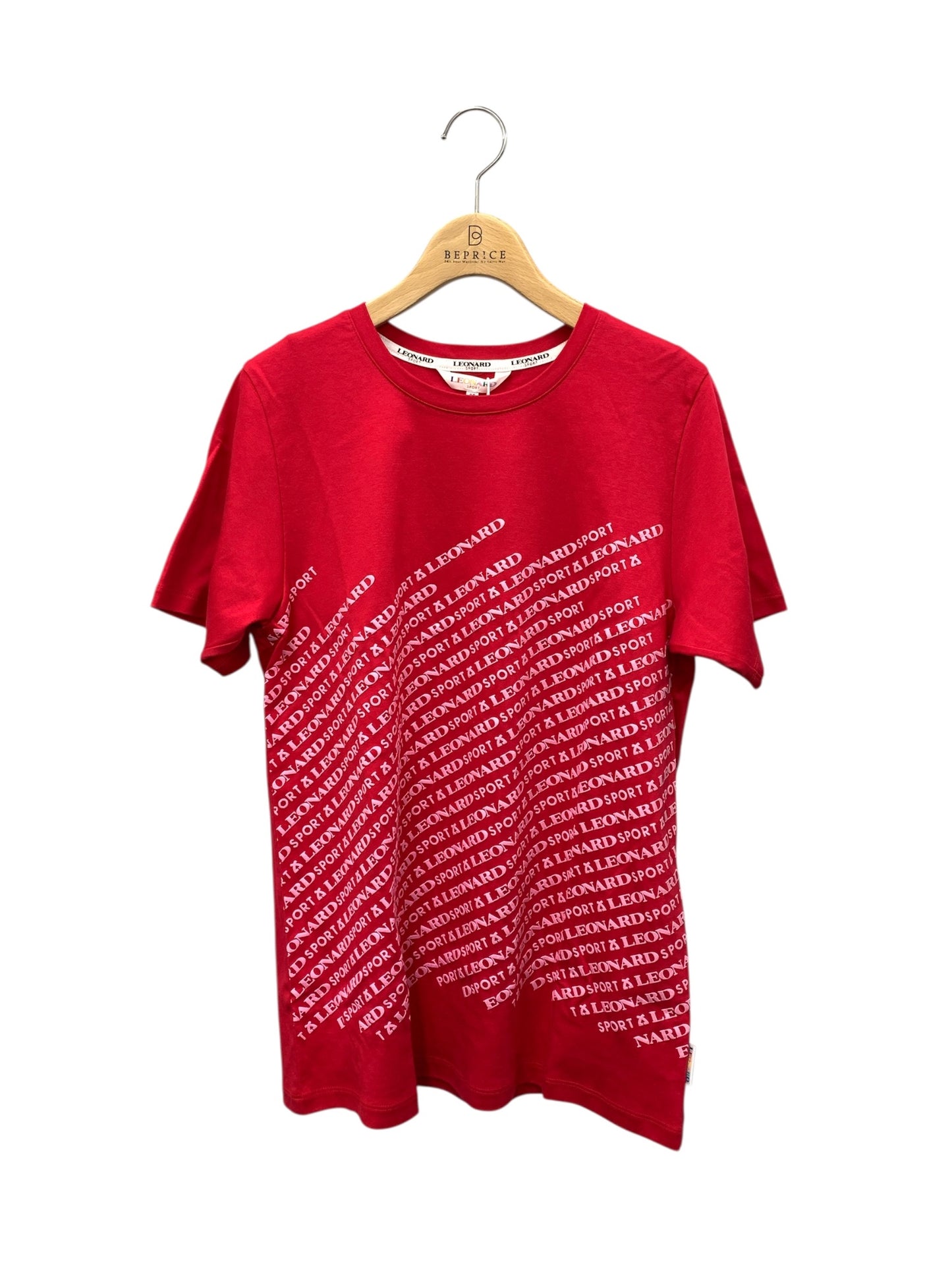 レオナールスポーツ 0548483 Tシャツ 38 レッド ロゴモチーフ ITRPZJCWBUWC