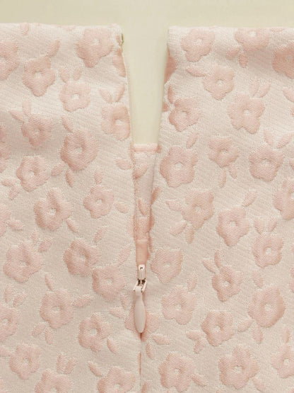 エムズグレイシー 011134 ワンピース 36 ピンク フラワーモチーフ エンボス リボン IT1NPWL6BVV6