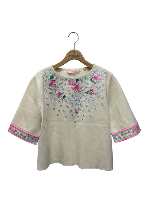 レオナールファッション 0337064 ニット セーター 4 アイボリー 刺繍 フラワーモチーフ ITB97PFI2SRK