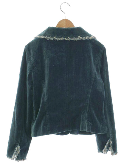 エムズグレイシー 524506 ジャケット 42 ネイビー ブルゾン デニム蝶 ベロア ITHH4TY674K9