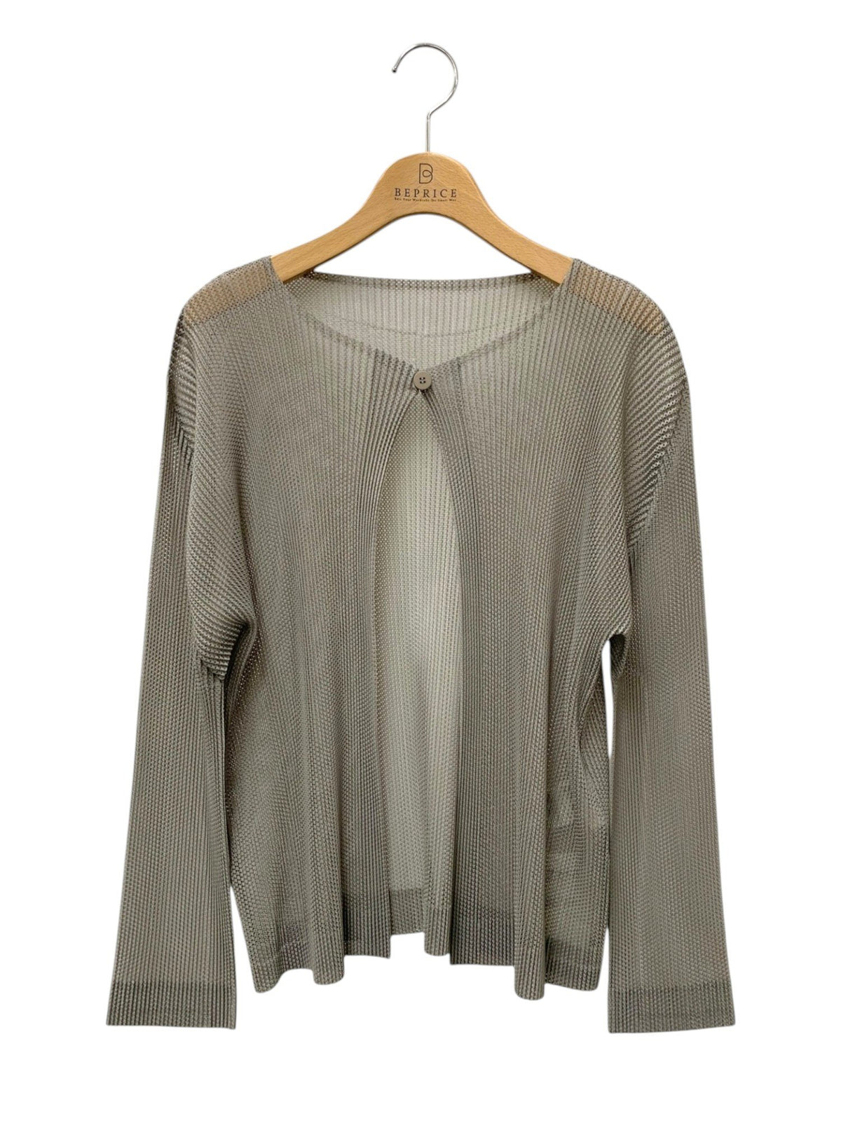 PLEATS PLEASE プリーツプリーズイッセイミヤケ カーディガン PP43-F0262 メッシュ プリーツ グレー 3 ITE77VVTLHEO