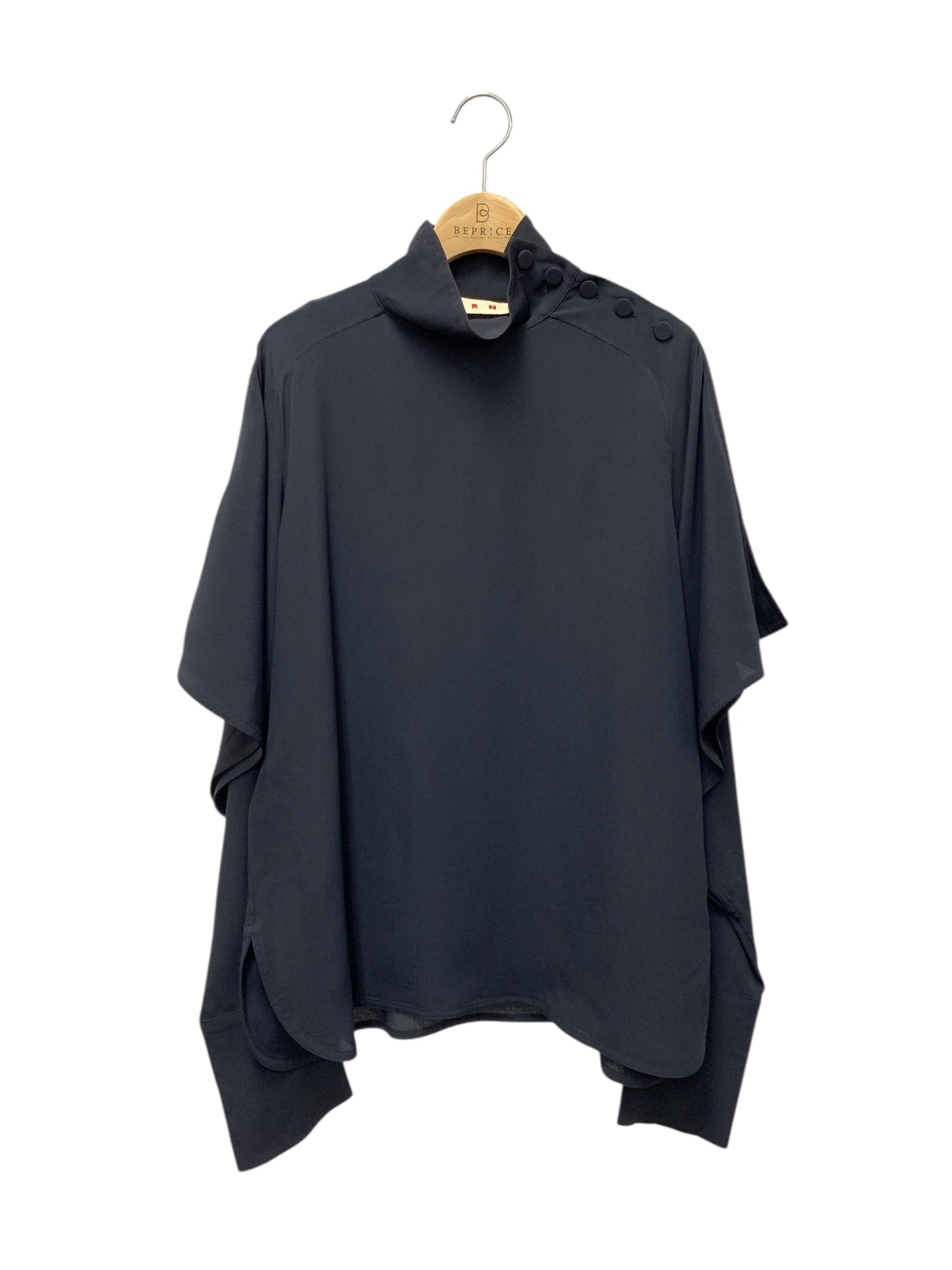 マルニ C17CAMAZ05A00TA089-00B99 プルオーバーブラウス 40 ネイビー 袖スリット IT3NVM1Z7R4S