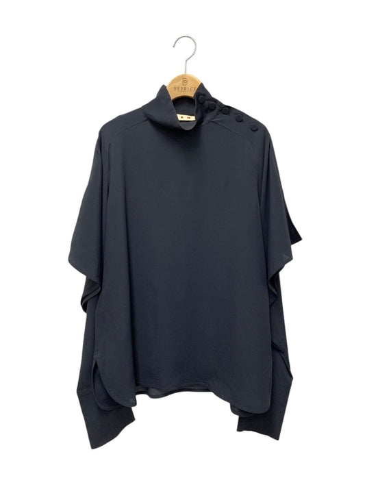 マルニ C17CAMAZ05A00TA089-00B99 プルオーバーブラウス 40 ネイビー 袖スリット IT3NVM1Z7R4S