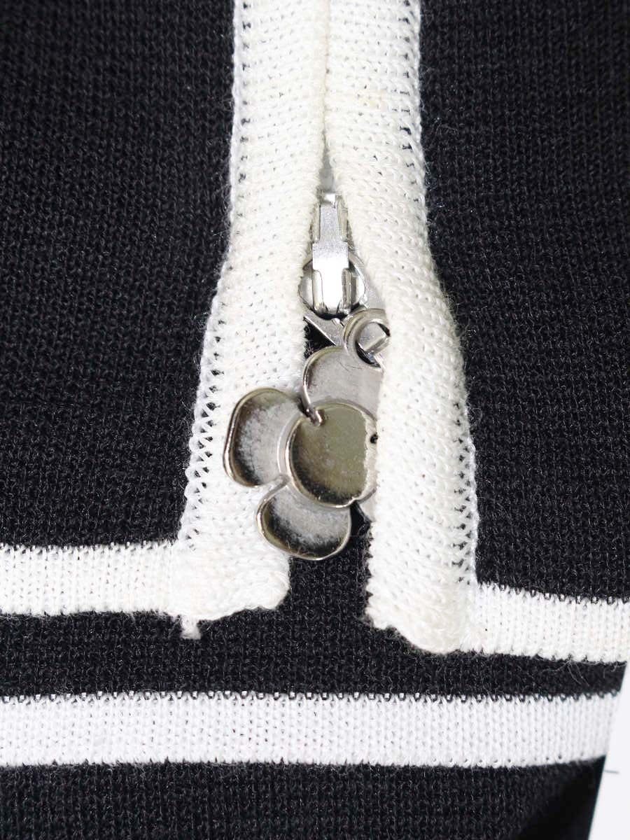 エムズグレイシー 728103 カーディガン 38 ブラック カメリアジップ IT1VS36FEY84