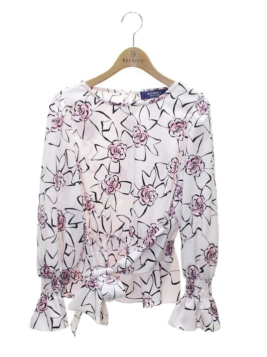 エムズグレイシー カメリアリボンブラウス 210105 40 ピンク ITVJSQKPECS0