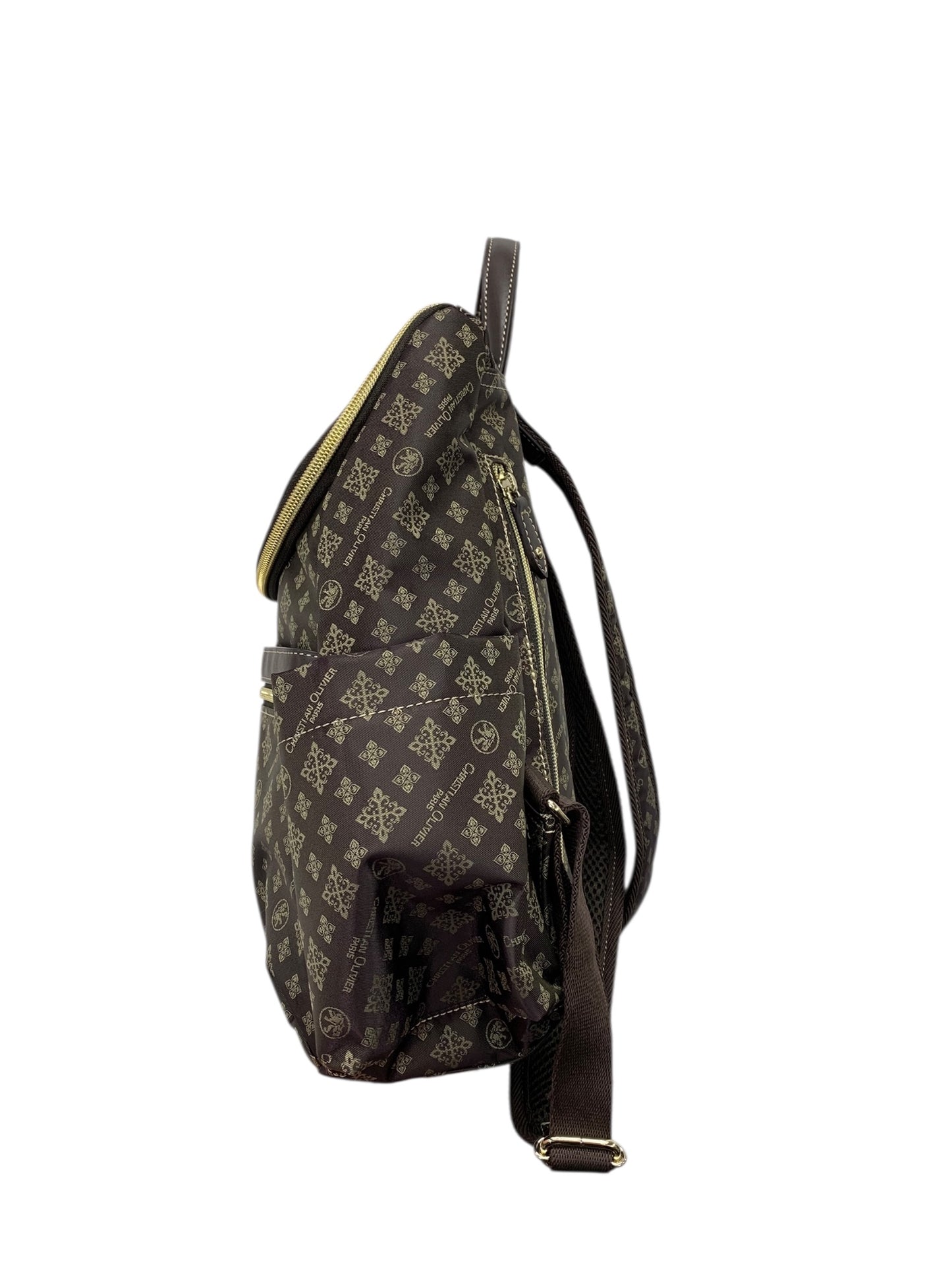 クリスチャンオリビエ リュック ブラウン サイドジップ ITIZHNEGRVIC