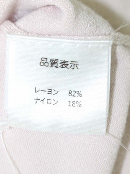 スーパービューティー カーディガン 44 ピンク ニット 口紅 香水刺繍 コサージュ IT5O534SR153